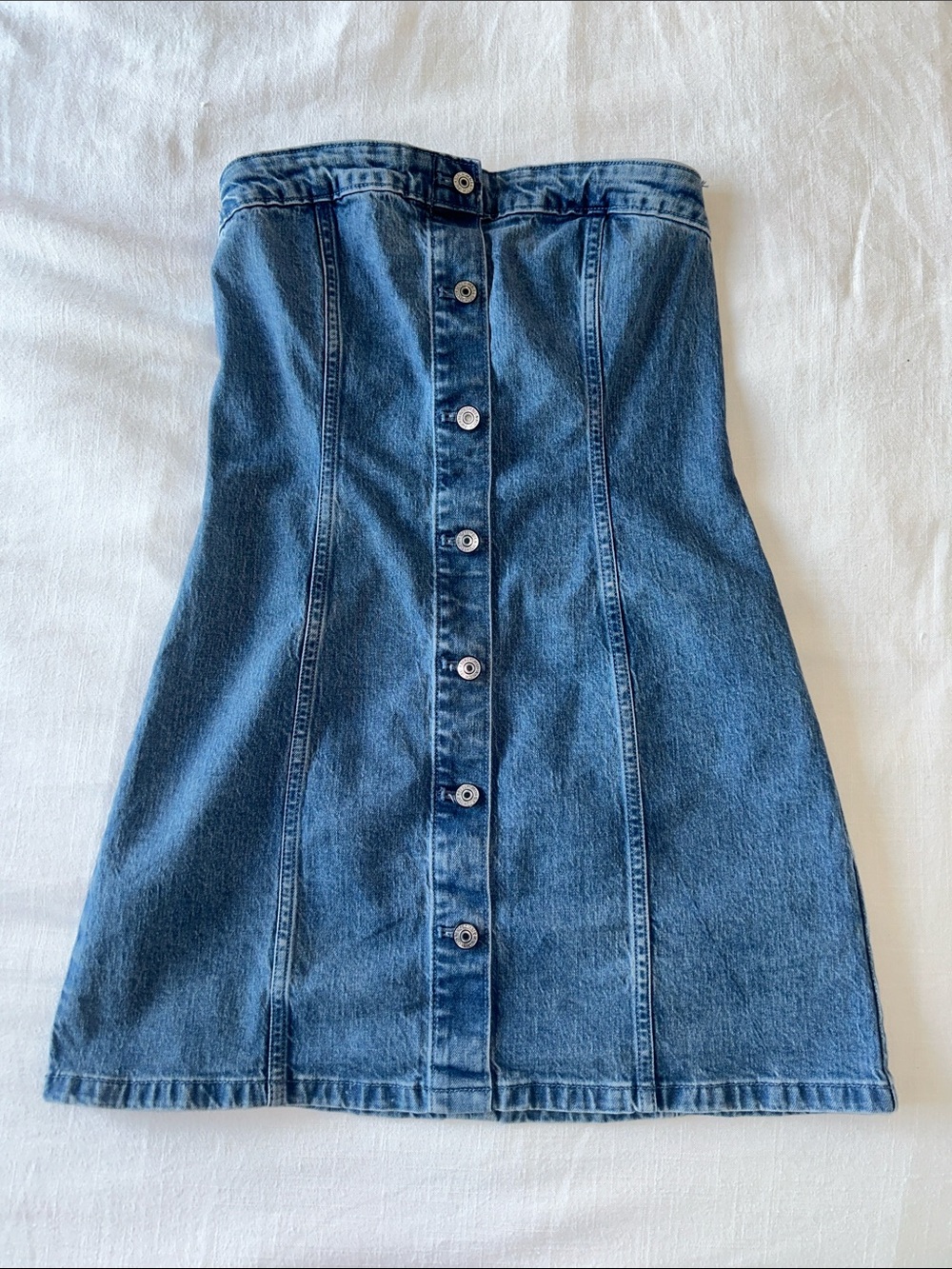 Abercrombie & Fitch Button-Front Denim Mini Dress